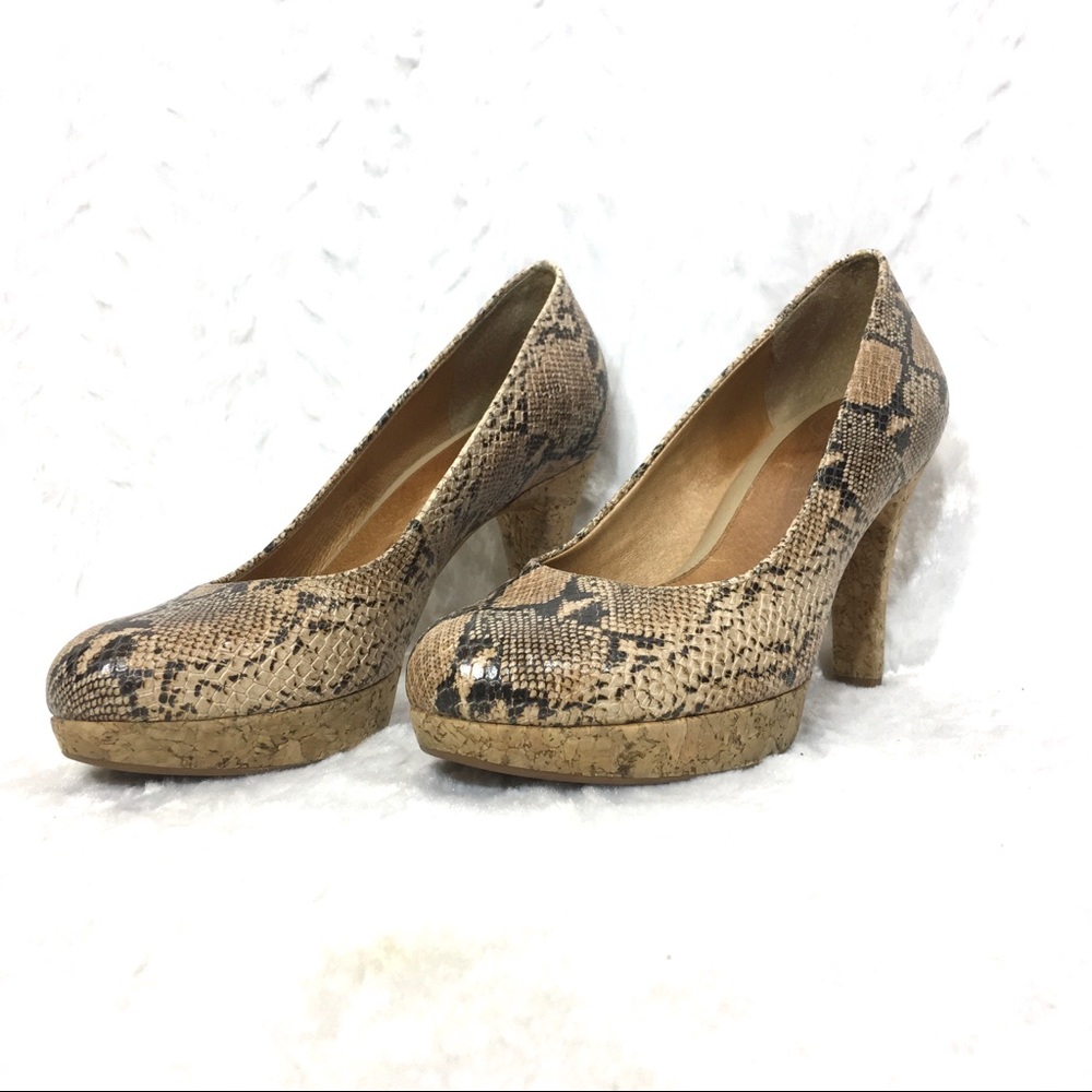 Nurture Faux Snake Skin Heels 8 1/2